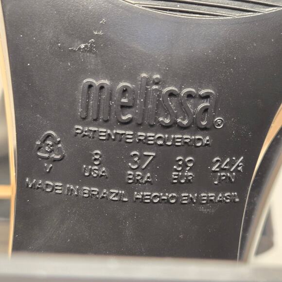 Melissa Classic Chunky Heel Waterproof Rain Boot in Black & Tan, US 8, EU 39 - Picture 8 of 10